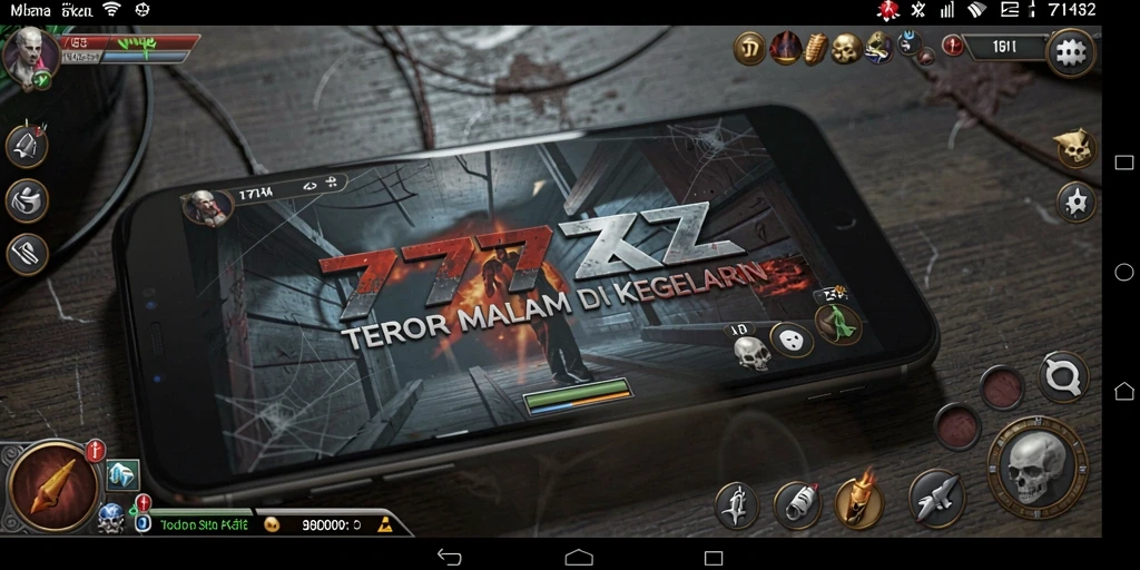 Screenshot gameplay yang menampilkan suasana mencekam dalam 777ZX.