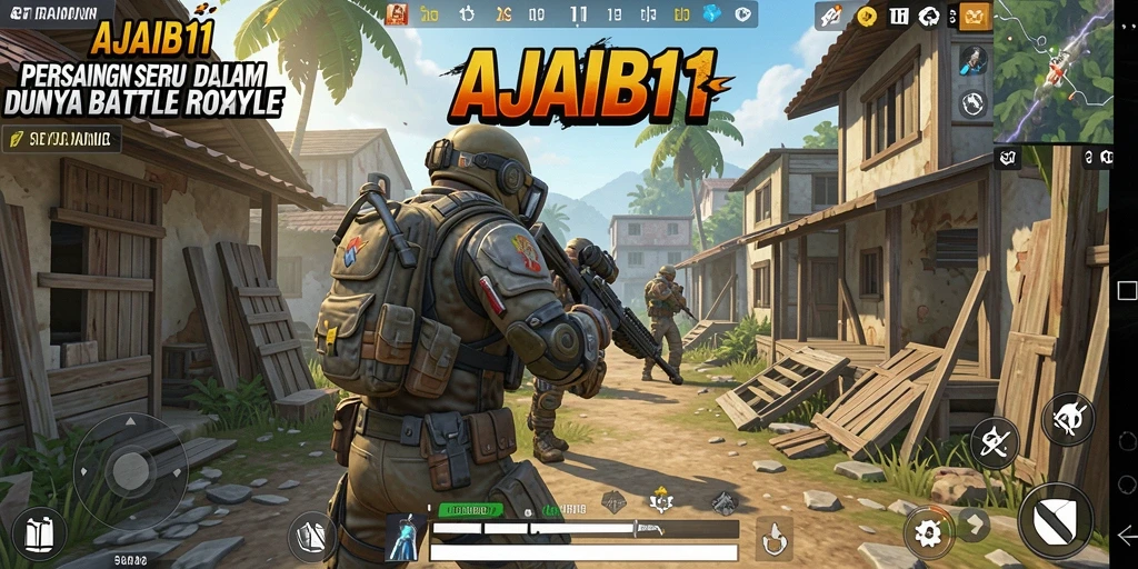 Tampilan permainan AJAIB11 dengan aksi Battle Royale yang intens.