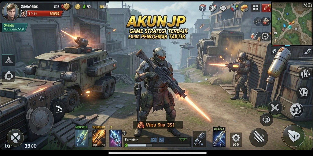 Screenshot gameplay AKUNJP dengan elemen strategi yang menarik.