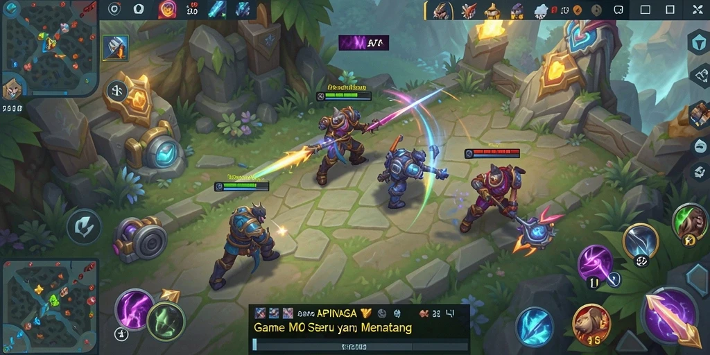 Tampilan gameplay seru dari game MOBA APINAGA.