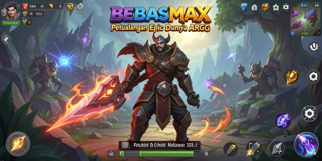 Screenshot BEBASMAX menunjukkan karakter beraksi dalam pertempuran spektakuler.