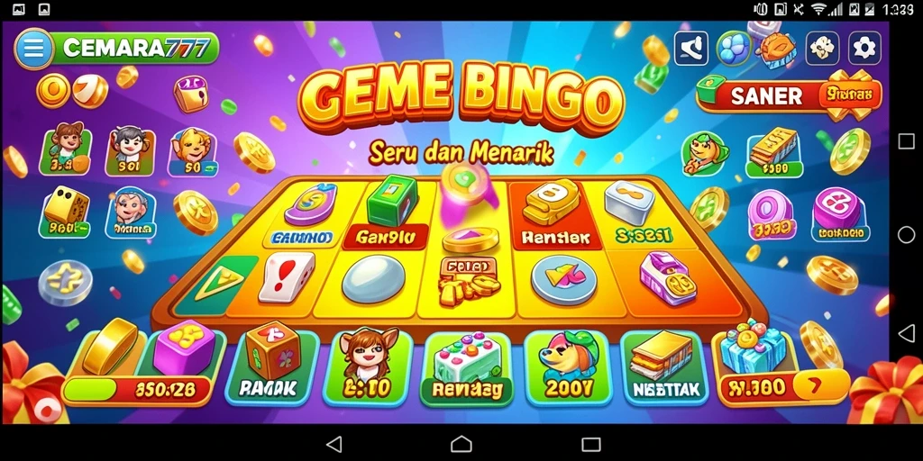 Tampilan gameplay Bingo yang mengasyikkan dan interaktif.