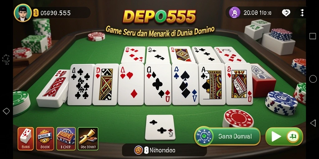 Tampilan menarik dari gameplay Domino di DEPO555.