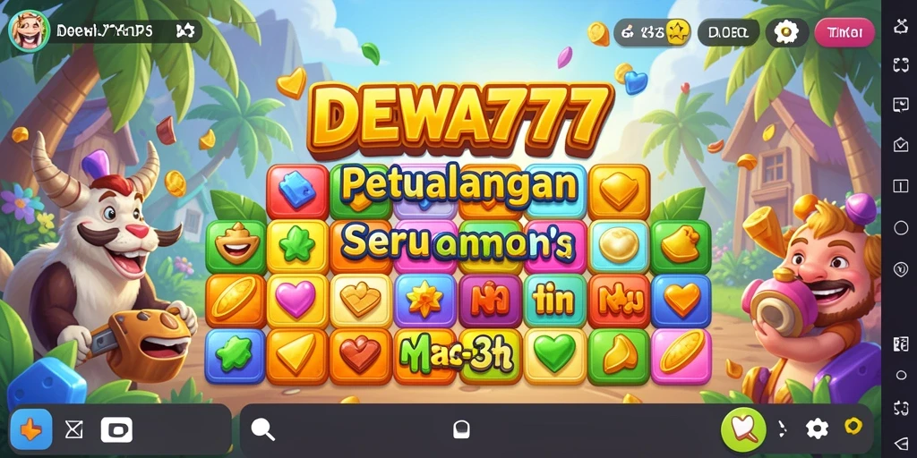Tampilan gameplay DEWA777 yang menarik dalam permainan Match-3.