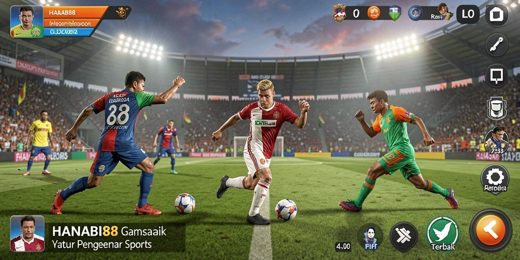 Tampilan menarik dari gameplay olahraga di HANABI88.