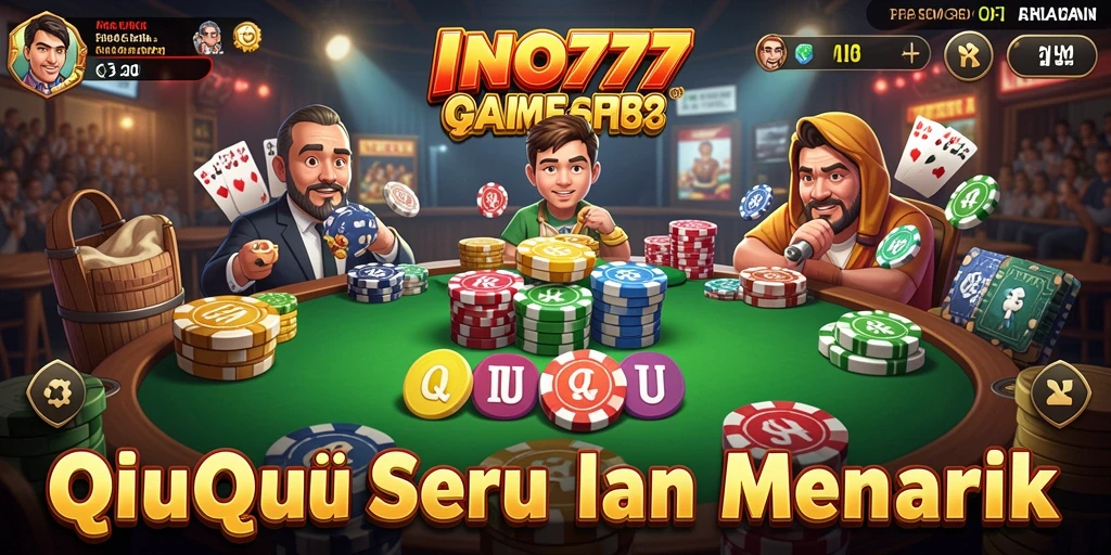 Tampilan gameplay seru dan interaktif game QiuQiu.