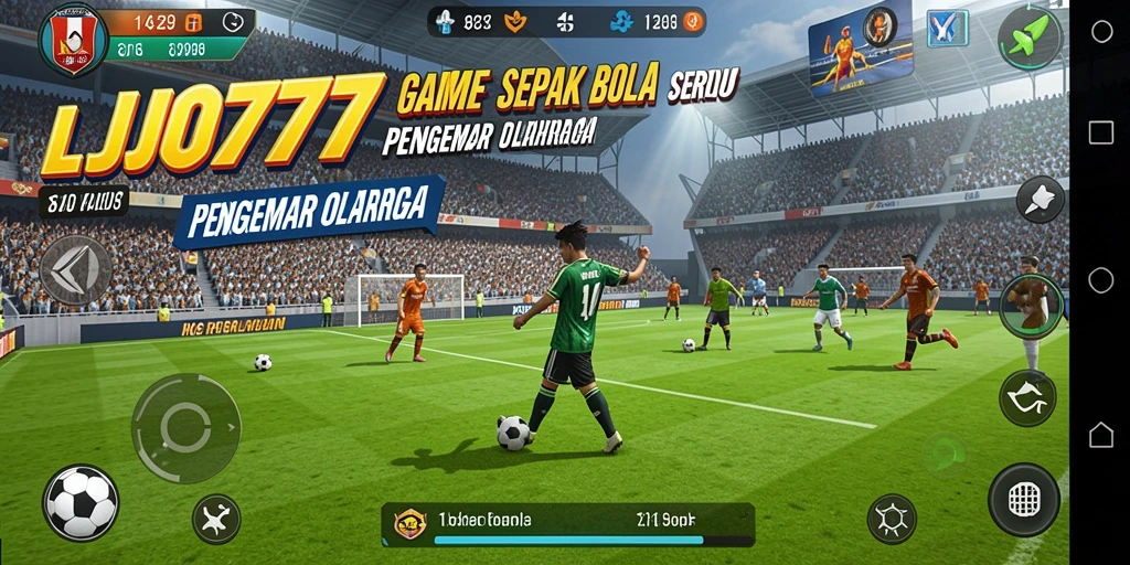 Gameplay LJO777 yang menegangkan pada lapangan sepak bola.