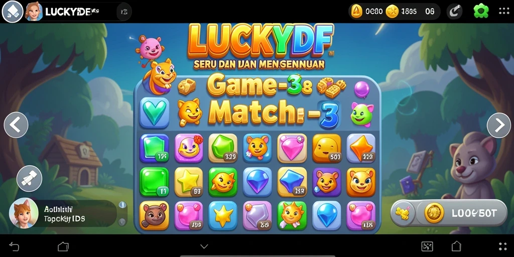 Tampilan gameplay <strong>LUCKYDF</strong> yang menarik dan penuh warna.