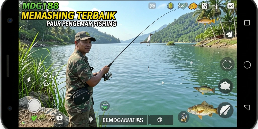 Gameplay MDG188 yang seru dengan aksi memancing yang mendebarkan.