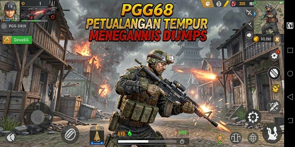 Tangkapan layar utama PGG68 menampilkan aksi pertarungan seru di arena TPS.