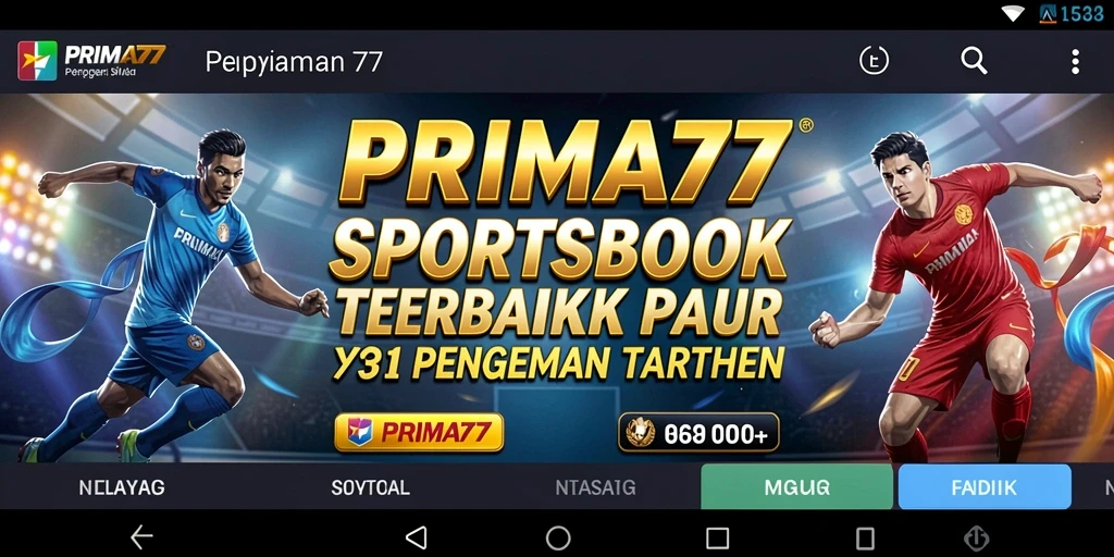Tampilan antarmuka PRIMA77 saat melakukan taruhan olahraga.