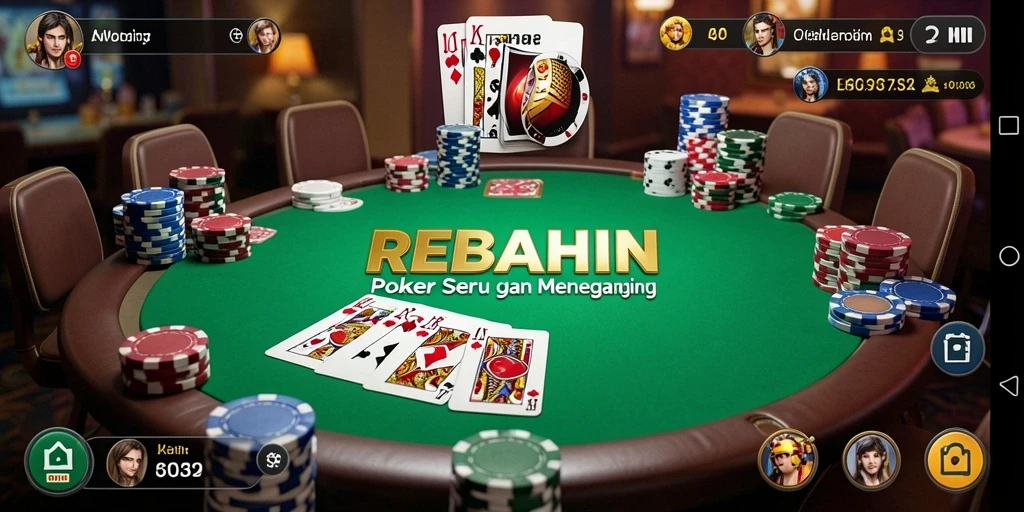 Screenshot gameplay REBAHIN menampilkan momen seru dalam permainan Poker.