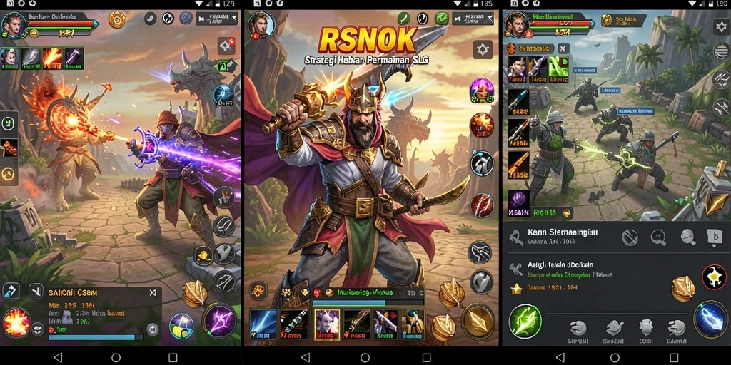 Screenshot gameplay RSNOK menampilkan berbagai elemen strategi dan manajemen.