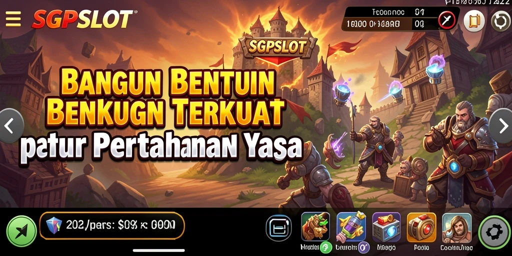 Screenshot menunjukkan aksi intens dalam permainan Tower Defense SGPSLOT.
