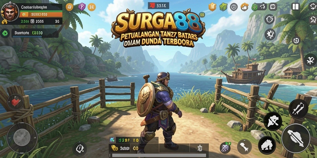 Tampilan menarik gameplay Open World SURGA88 dengan aktivitas eksplorasi.