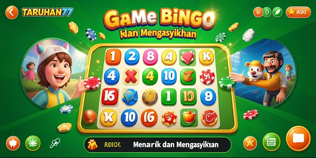 Tampilan gameplay TARUHAN77 dengan suasana Bingo yang seru.
